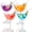 4PCS, variant on Bird Glasses Unique Bird Shaped Cocktail Glasses, 5.4Oz Clear Glass for Martini Wine Champagne Party
