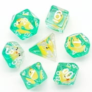 Cusdie 7-Die DND Dice, Polyhedral Dice Set Filled with Yellow Duck, for Role Playing Game Dungeons and Dragons D&D Dice MTG Pathfinder
