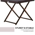 thumbnail image 4 of Brown PE Rattan Patio Coffee Table - Folding Outdoor Side Table for Garden, Balcony & Poolside - 15.75"x15.75"x15.75", 4 of 7