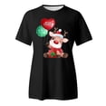 thumbnail image 4 of Women Christmas T Shirts Funny Cute Xmas Deer Print Round Neck Short Sleeve Tee Tops Trendy Casual Holiday Pullover Blouses, 4 of 4