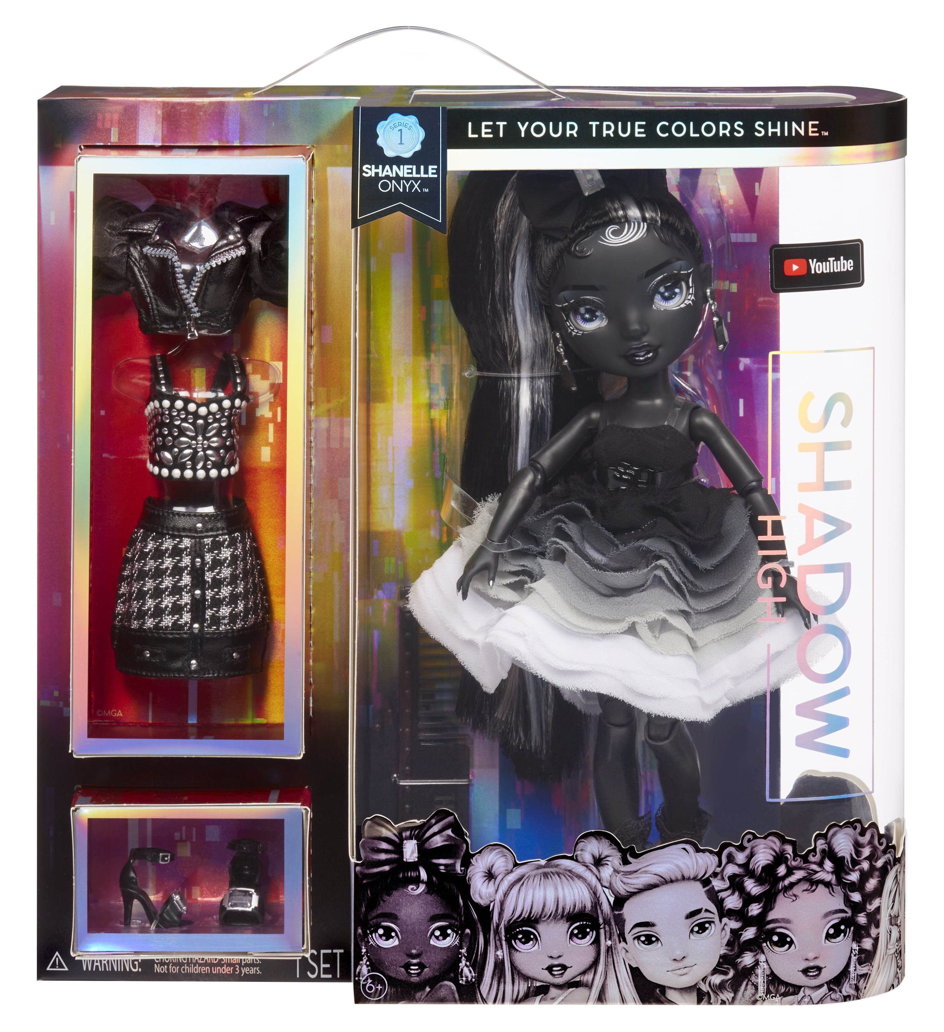 Shadow High Series 1 Shanelle Onyx- Grayscale Fashion Doll. 2 Black Designer Outfits to Mix & Match with Accessories, Great Gift for Kids 6-12 Years Old and Collectors