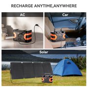 150W Portable Power Station with 60W Solar Panel - 166Wh Solar Generator with AC/USB/DC Outputs for Camping, Emergency, and Outdoor Use