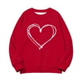 thumbnail image 4 of Sudadera sin capucha para niñas, cuello redondo, sudadera extragrande, estampado de San Valentín, manga larga, para niñas de 1 a 15 años, 4 of 8