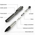 thumbnail image 3 of One Pen Nine Functions-Christmas Gifts for Men, 9-in-1 Multi Tool Tech Pen, Metal Ballpoint Pens with Ruler Touch Screwdriver LED Light Screwdriver Opener, Unique Gadget Pens(Black), 3 of 8