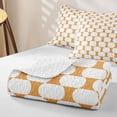 thumbnail image 4 of Castle Fairy Hippie Oval Grid Twin Quilt Set 2 Pieces,Tribal Rounded Twin Coverlet Set,Mustard White,1 Bedspread and 1 Pillowcase, 4 of 7