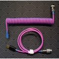 thumbnail image 3 of hokistudio Cable USB tipo C en espiral personalizado para teclado mecánico Trabajo hecho a mano Conector XLR trenzado Espiral Paracord Versión de 100 cm (Rosa Púrpura), 3 of 3