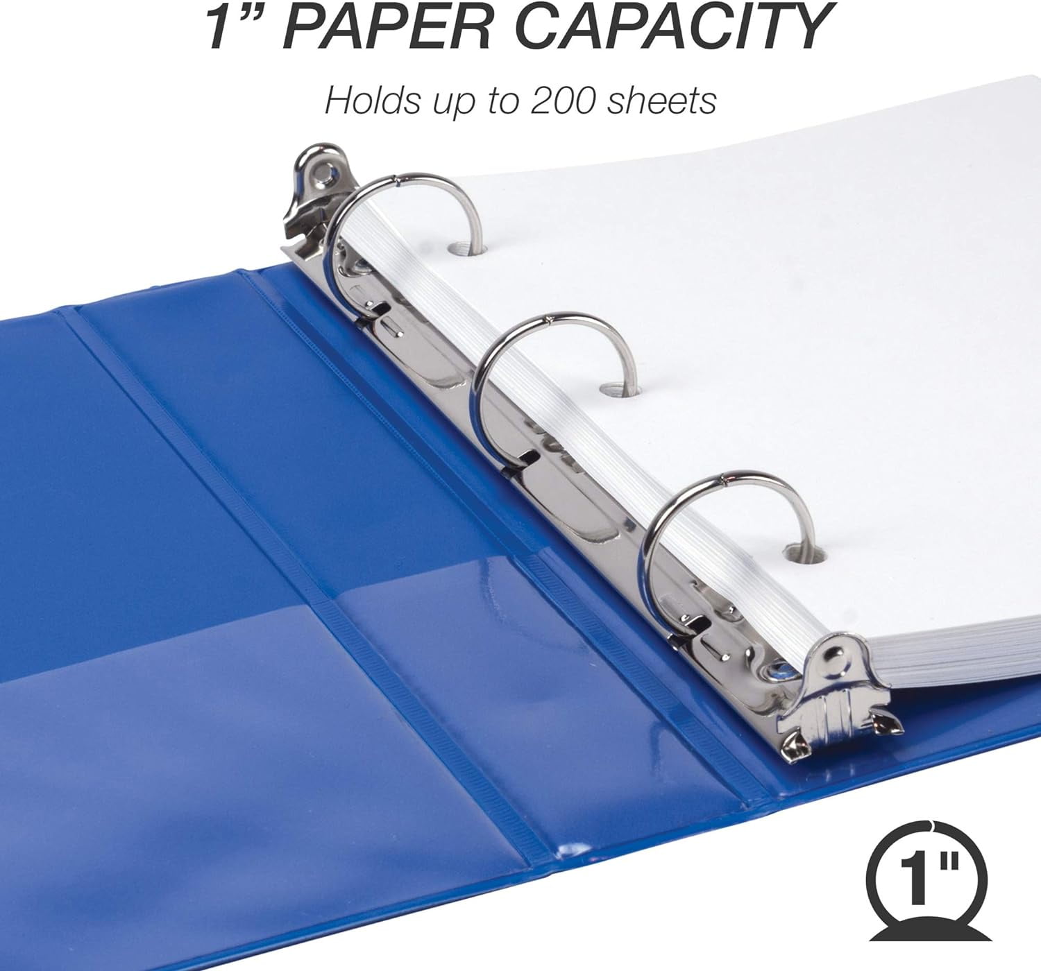 Samsill Economy 1 Inch Mini 3 Ring Binder - - 9.1” x 7.5” Round Ring Binder - Non-Stick Customizable Cover - Assorted Fashion - 6 Pack