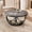 Gray & Black, variant on 2-Tiers 35.4" Round Coffee Table, Industrial Wooden Circle Cocktail Table with Storage Shelf and Metal Frame