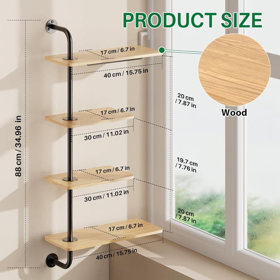 4-Tier Rotating Window Plant Shelf