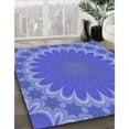 thumbnail image 3 of Ahgly Company Machine Washable Indoor Rectangle Transitional Sky Blue Area Rugs, 6' x 9', 3 of 7