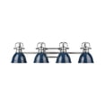 thumbnail image 1 of Duncan 4-Light Bath Vanity in Chrome with Matte Navy, 1 of 1