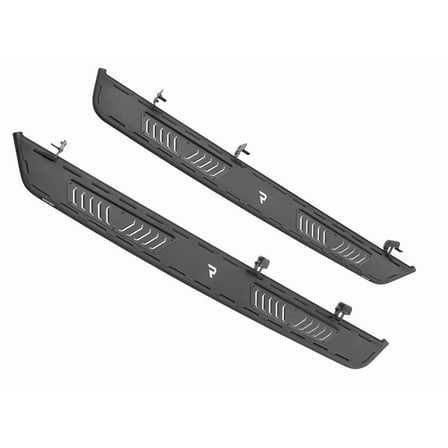 N-Fab by RealTruck Roan Running Boards | Cab Length, Extra Large 5.5" Step Plate, Textured Black | NBN22CC-TX | Compatible with 2022-2024 Nissan Frontier Crew Cab, All Beds