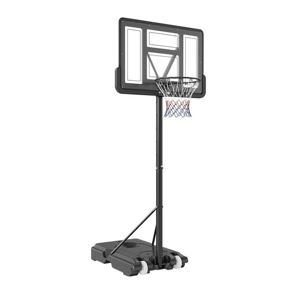 Basketball Hoop, 4-10 ft Adjustable Height Portable Backboard System, 44 inch Basketball Hoop & Goal, Kids & Adults Basketball Set with Wheels, Stand, and Fillable Base, for Outdoor/Indoor