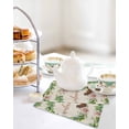 thumbnail image 4 of Spring Botanical Kitchen Dish Towels for Drying Dishes Set of 2, Garden Birds Floral Leaves Rustic Burlap Waffle Weave Microfiber Hand Tea Bathroom Towels Quick Dry & Absorbent Towel 12x12, 4 of 7