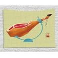 thumbnail image 1 of Spanish Tapestry, Dry-Cured Spanish Ham Traditional European Restaurant Dinner Themed Graphic Print, Wall Hanging for Bedroom Living Room Dorm Decor, 80W X 60L Inches, Multicolor, by Ambesonne, 1 of 2
