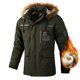 thumbnail image 3 of Parkas de invierno nuevas y cálidas y gruesas de lana para hombre, chaqueta tipo parka con cuello de piel y capucha impermeable, abrigo informal de moda de otoño para hombre, 3 of 5