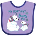 thumbnail image 3 of Inktastic My Great Aunt Loves Me Cute Polar Bears Boys or Girls Baby Bib, 3 of 4