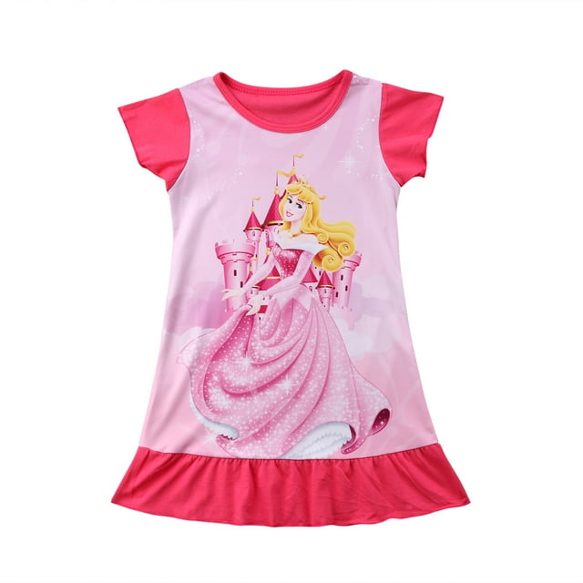 Robe Princesse d'Été pour Tout-Petits, Enfants, Bébés Filles Raiponce Belle Aurora, Robe de Fête Décontractée