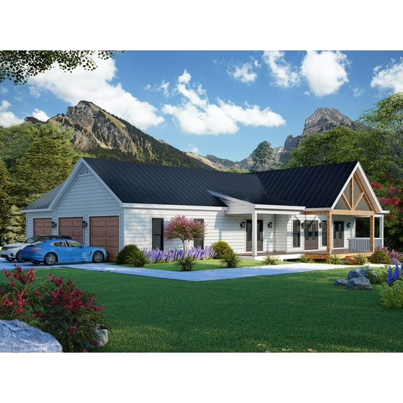 763-12341: Traditional Country 2 Bed, 2 Bath Luxury Home Plan, 2468 Sq Ft: Full Blueprints with License to Build by Home Plan Marketplace - Lesuto