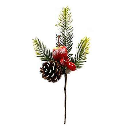 Popular Pick! Zjfmsh 1X Artificial Tree Branchcuttings Needles Flower Branch Accessories Holiday Decoration Simulation Plant Red Fruit Berry Fruit Branch Plastic