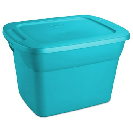 Sterilite 18 gal Tote, Peacock Plume
