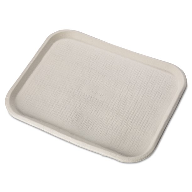 Savaday White Rectangular Molded Fiber Food Trays, 100 count