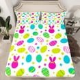thumbnail image 2 of Erosebridal Colorful Easter Eggs Sheet Set Queen, Cartoon Rabbit Bedding Sets Queen Size, Happy Easter Decor, 2 of 7