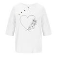thumbnail image 4 of ALLLIST Womens Summer Tops Scoop Neck White Short Sleeve Graphic Casual T-Shirts Button Dress Blouses for Women, 4 of 4