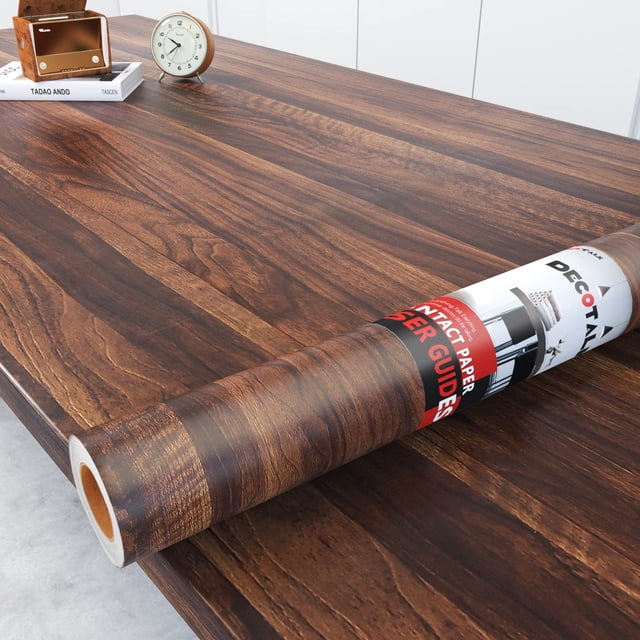 Papel adhesivo efecto madera Decotalk nogal 30 x 305 cm vinilo