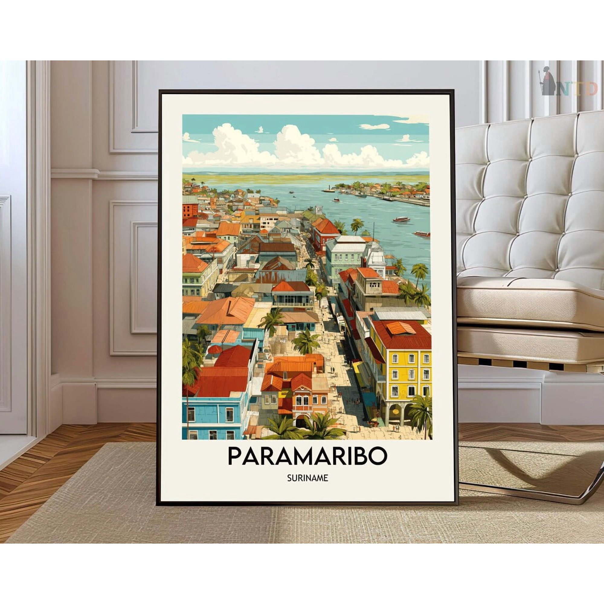 Paramaribo Suriname City Poster Home Decor Office Wall Art Living Room Decor, Paper Poster Only