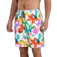 thumbnail image 2 of Kdxio Colorful Air Balloons Pattern Mens Casual Shorts - Drawstring Summer Beach Sports Shorts for Men, 2 of 5