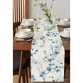 thumbnail image 2 of Table Runner Dresser Scarf 13 x 60 Inch Spring Lake Blue Flower Floral Eucalyptus Leaves Vintage Table Runners Non-Slip Heat Kitchen Dining Table Decor for Indoor Outdoor Home Party Decoration, 2 of 7