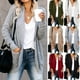 thumbnail image 2 of Suéter tipo cárdigan con bolsillos grandes y tapeta curvada de estilo europeo y americano para mujer de otoño e invierno, 2 of 5