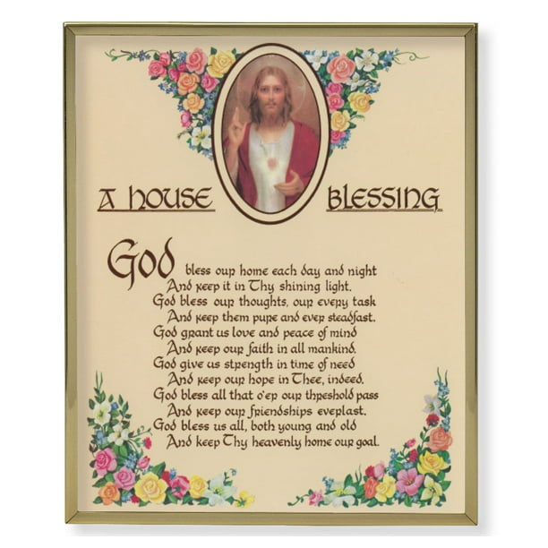 A House Blessing Picture Framed Plaque Wall Art Decor Medium, Bright