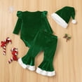 thumbnail image 2 of Baby Boy Girl Christmas Outfit, Esho My First Christmas Romper + Striped Pants with Hat, Infant Xmas Clothes Gift 0-18 Months, 2 of 8
