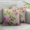 thumbnail image 3 of COMIO  Decorative Throw Pillow Cover for Couch Sofa,Blue Abstract Shabby Chic Vintage Roses Tulips Forget Me Nots Classic Chintz Floral Raster Colorful Home Decor Pillow Case, 3 of 5