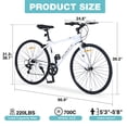 thumbnail image 2 of 7 Speed Hybrid Bike, Outdoor Road Bike with Aluminum Alloy Frame, 700C Commuter City Bike with Front and Rear C-Brake for Men Women, 2 of 7