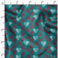 thumbnail image 2 of Soimoi Green polyester Crepe Fabric Red Heart Print Sewing Fabric Yard 52 Inch Wide, 2 of 6