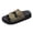 Khaki, variant on Women's Platform Slide Sandals Double Strap Buckle Slip On Open Toe Thick Sole Leopard Print Casual Outdoor Slippers