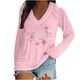 thumbnail image 2 of Puntoco moda mujer casual con cuello en V blusa de perforación caliente camiseta de manga larga tops de otoño Puntoco Puntoco-6664, 2 of 6