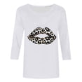 thumbnail image 4 of Lpmadey Leopard Print Tops for Women Y2k Funny Graphic 3/4 Sleeve Crewneck Summer T-Shirt Plus Size Tunic Tops, 4 of 4