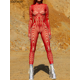 thumbnail image 2 of Mono de malla fantasma roja para mujer, mono de malla con concha de madera, traje zentai de Halloween, traje de fiesta con temática de aventura al aire libre, traje de gato para fiesta rave, 2 of 5