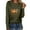 Olive Green, variant on WREESH Womens Fashion T-Shirts Printed Casual Loose Round Neck Long Sleeve T-Shirt Tops Blouse Pullover Olive Green