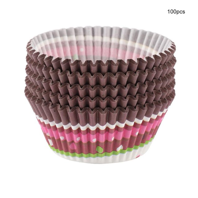 Vobor 100PCS Mini Cupcake Liners Round Cake Baking Cups Muffin Cases Home Party Wedding #3