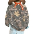 thumbnail image 5 of Craaazy Sweatshirt For Women Leaf Print Oversized Fall Fashion Long Sleeve Blouses Camo Maple Graphic Shirts Gifts For Women, 5 of 9