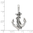 thumbnail image 2 of Sterling Silver Anchor with Rope Antique Style Pendant Charm, 2 of 2