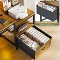 thumbnail image 4 of Exenoray 56.5" Computer Desk with Fabric File Drawers Cabinet, Reversible Home Office Desks with Power Outlets for Home Office, Rustic Brown, 4 of 7