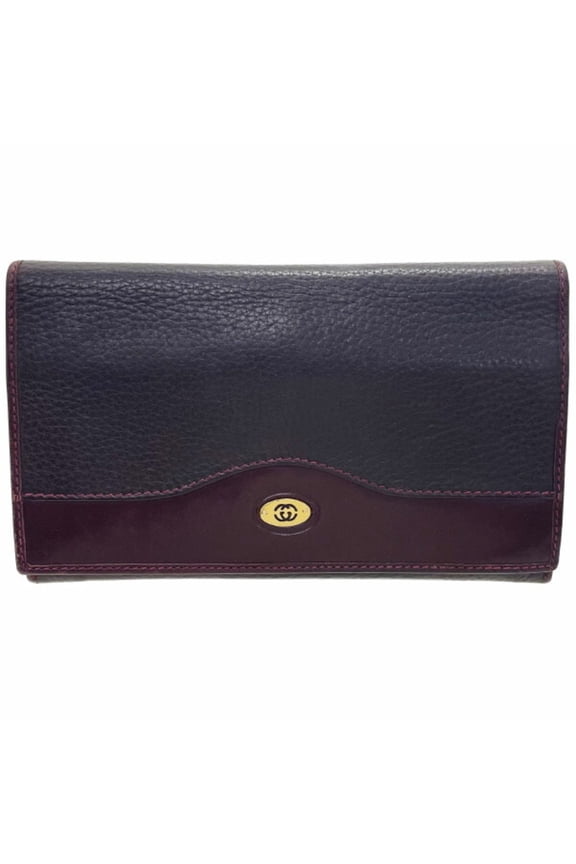 Pre-Owned Gucci Old Leather Long Wallet, Bordeaux 035 0416, GUCCI Bifold Wallet... (Fair)