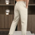 thumbnail image 5 of Mens Jogger Pants Drawstring Elastic Wrist Solid Color Pockets Sports Pants Apricot, 5 of 8