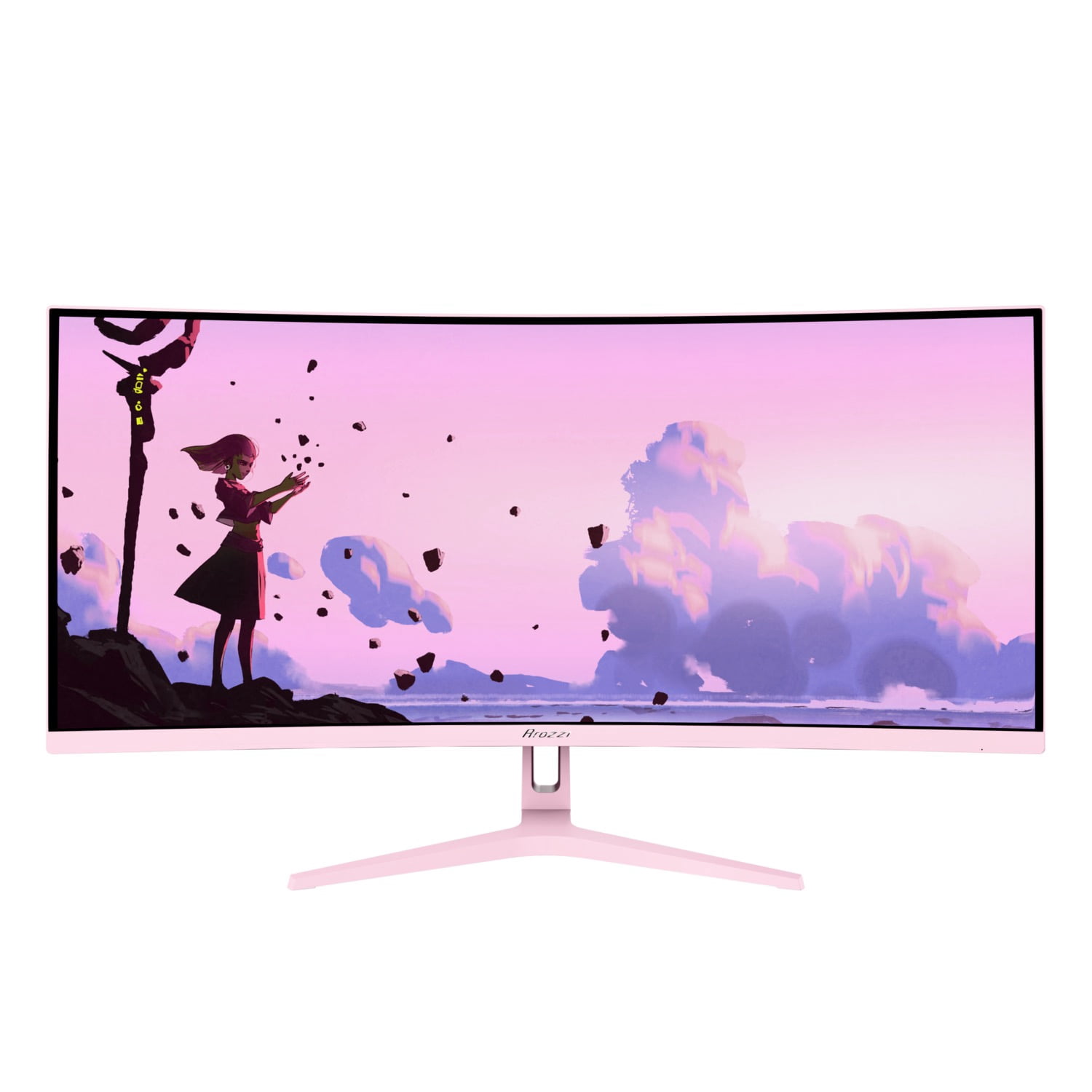 Arozzi Nova 34" Ultrawide Curved Gaming Monitor – VA, 3440x1440 UWQHD, 165Hz, 1ms, HDR10 – Pink